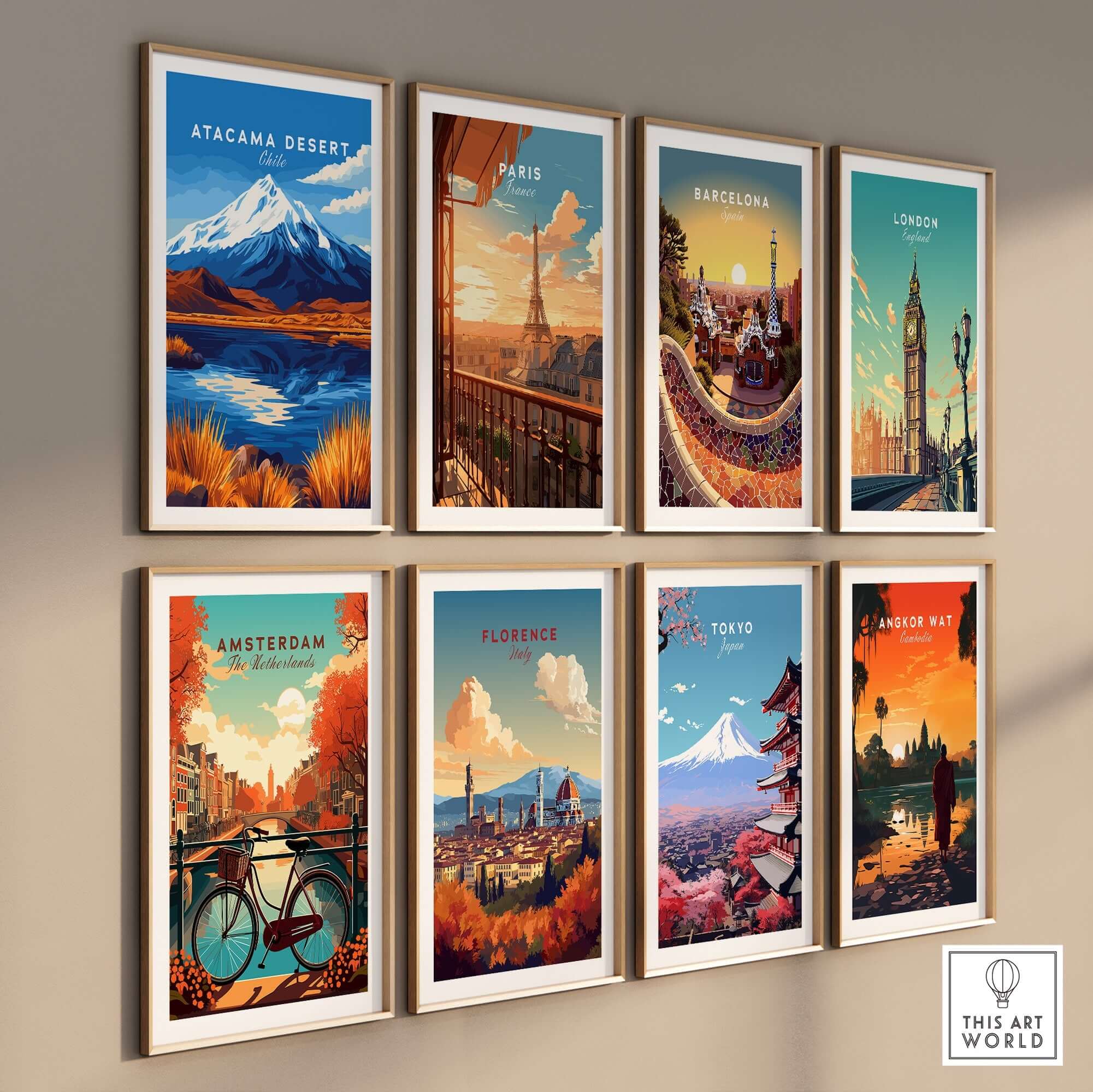 Atacama Desert Chile Travel Print featured in an art wall collection of famous travel destinations.