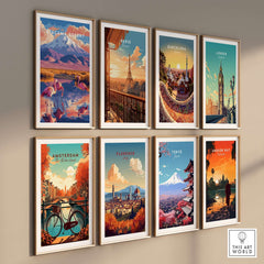 Atacama Desert Print and other city prints displayed in a stylish gallery wall arrangement.