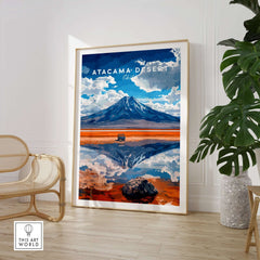 Atacama Desert Travel Print showcasing vibrant colors and stunning landscapes of the Atacama Desert.