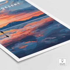 Atacama Desert Wall Art Poster at Sunset showcasing vibrant colors and intricate details of the iconic landscape.