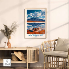 Atacama Desert Wall Art Print - Modern in a stylish living room setting with natural decor.