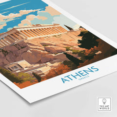 Modern Athens wall art featuring the iconic Acropolis, perfect for home decor and art collection.