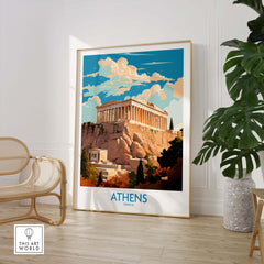 Modern Athens wall art featuring the iconic Acropolis, perfect for home decor and art collections.