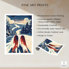 Attitash Ski Print showcasing vibrant colors and ski slopes, captured with professional Giclée printing.