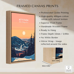 Attitash Print New Hampshire framed canvas print showcasing outdoor landscape and professional Giclée printing.