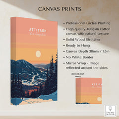 Attitash Print New Hampshire canvas print featuring stunning mountain landscape and professional Giclée printing.