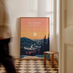 Attitash Print New Hampshire featuring a stunning ski landscape in a framed print.