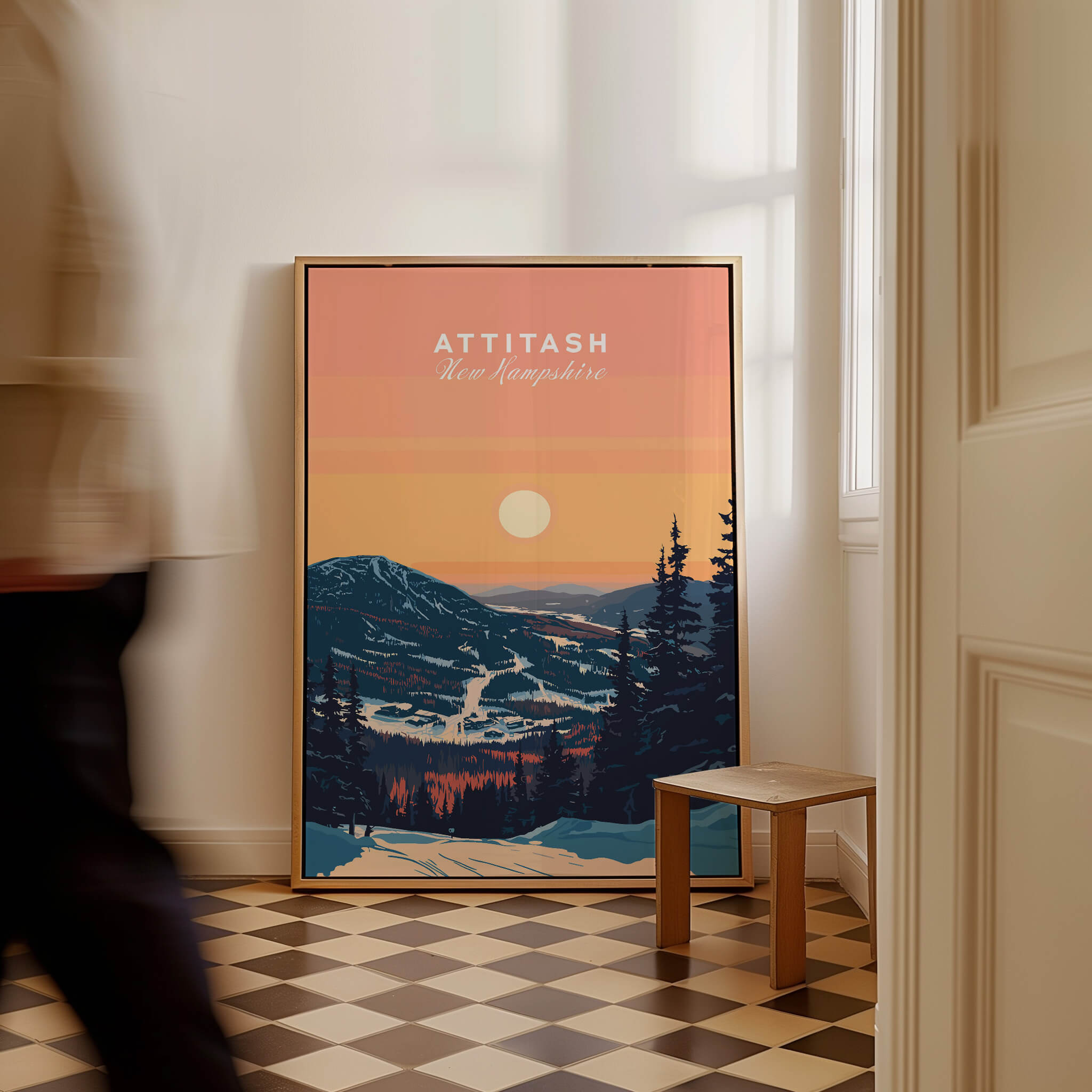 Attitash Print New Hampshire featuring a stunning ski landscape in a framed print.