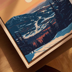 Attitash Print New Hampshire featuring vibrant mountain scenery and snowy slopes.