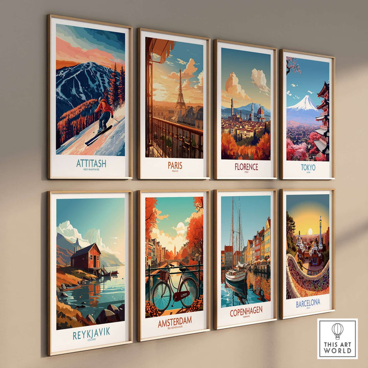 Attitash Ski Wall Art Print and cityscape prints showcasing iconic landmarks and adventures around the world.