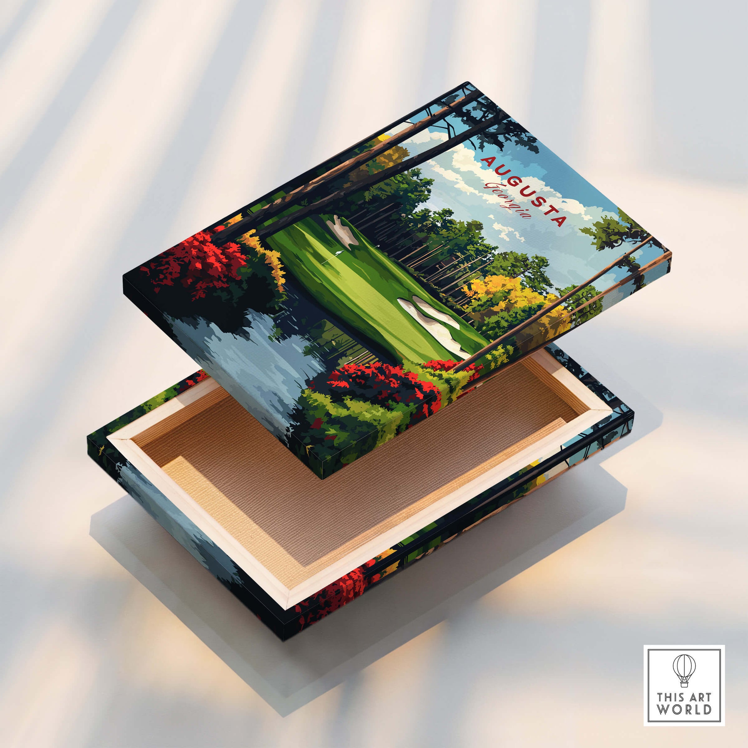 Augusta Georgia Golf Course Art Print - Iconic Golf Links Wall Decor, featuring a scenic golf course design.