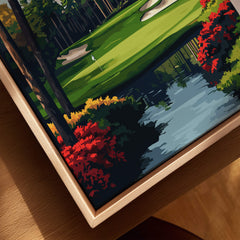 Augusta Georgia Golf Course Art Print - Iconic Golf Links Wall Decor featuring vibrant fairways and colorful landscaping.