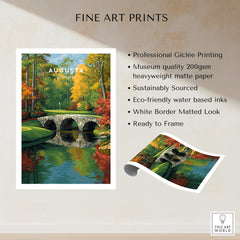 Augusta Georgia Rae's Creek Golf Print - Iconic Hogan Bridge Poster showcasing professional Giclée printing and vibrant colors.