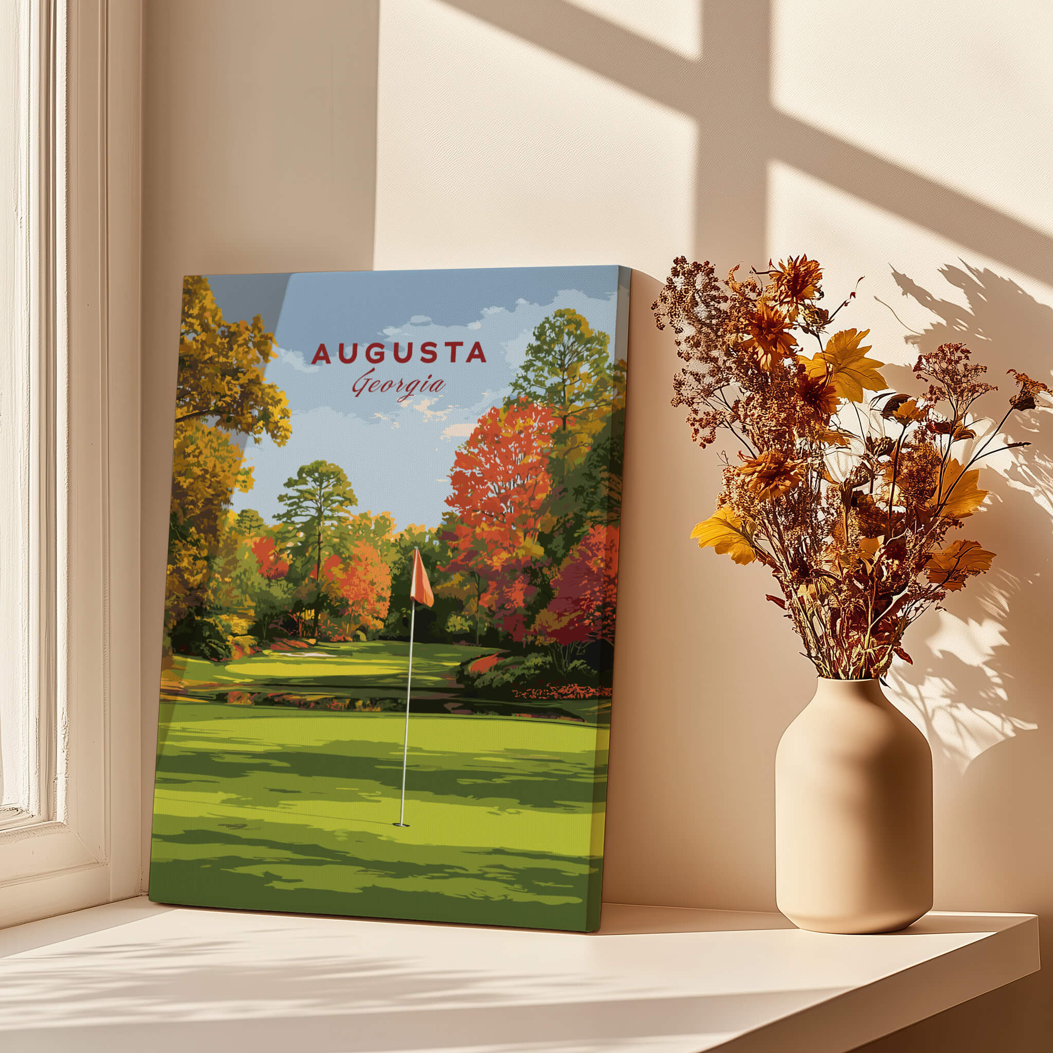 Augusta Golf Print - Georgia Golf Course Wall Art featuring a picturesque golf course scene in Georgia.