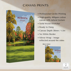 Augusta Golf Print - Georgia Golf Course Wall Art featuring vibrant golf course scenery and details on high-quality canvas.