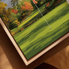 Augusta Golf Print - Georgia Golf Course Wall Art showcasing lush green fairways and a flag.