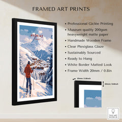 Avoriaz Portes du Soleil Slopes Ski Print | French Alps Wall Decor features framed art with winter landscape.