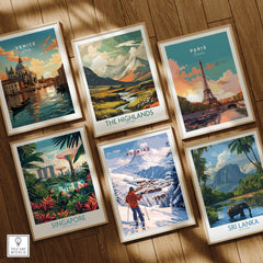 Avoriaz Portes du Soleil Slopes Ski Print | French Alps Wall Decor featuring a ski enthusiast in the snowy mountains.