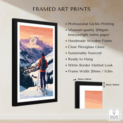 Avoriaz French Ski Poster | Skiing Wall Art featuring framed giclée print with clear plexiglass, perfect for home decor.