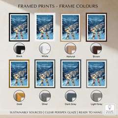 Avoriaz Poster - Winter Chalets Print | French Ski Home Decor framed prints color options display