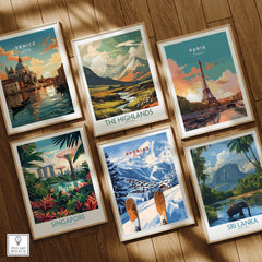 Avoriaz Ski Resort Print | French Alps Winter Wall Art featuring vibrant travel posters.