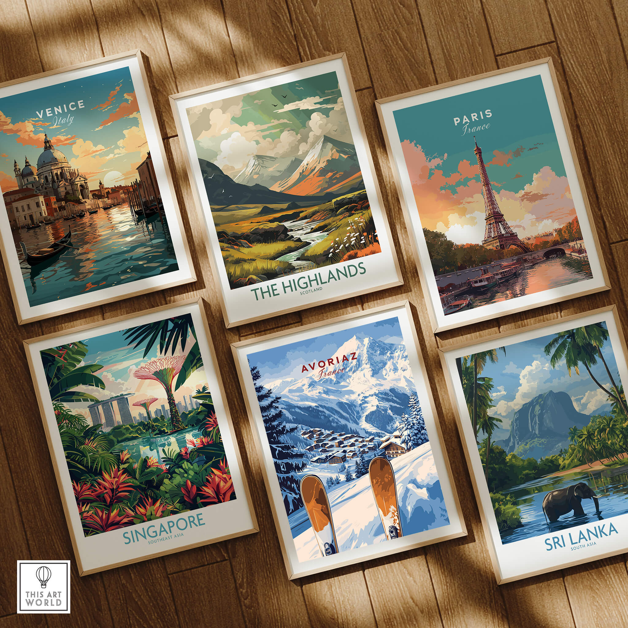 Avoriaz Ski Resort Print | French Alps Winter Wall Art featuring vibrant travel posters.