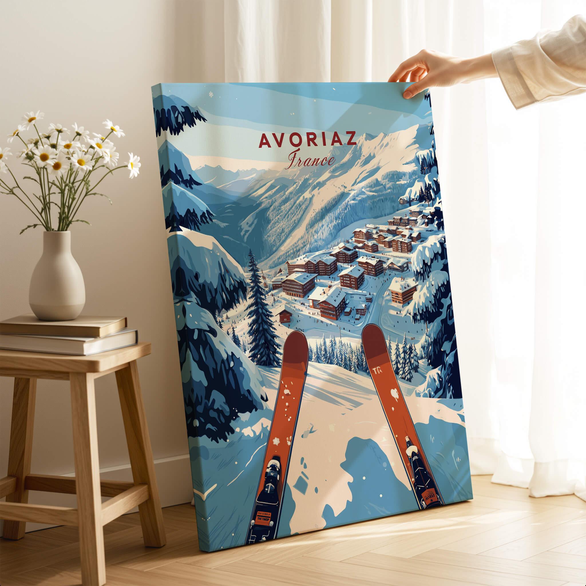 Avoriaz Portes du Soleil Slopes Print | French Alpine Ski Wall Decor showcasing stunning ski landscape.