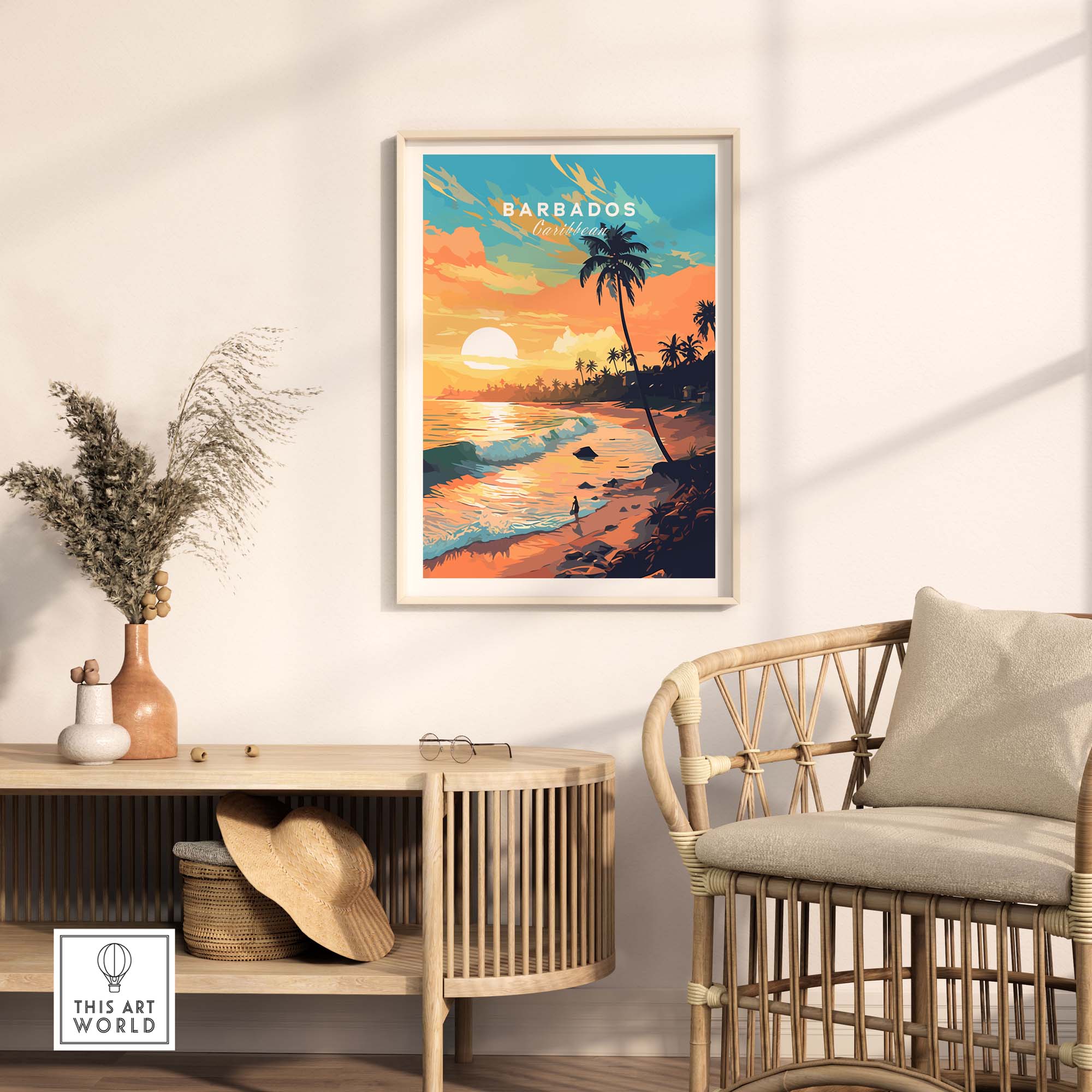 Barbados Poster Sunset Beach