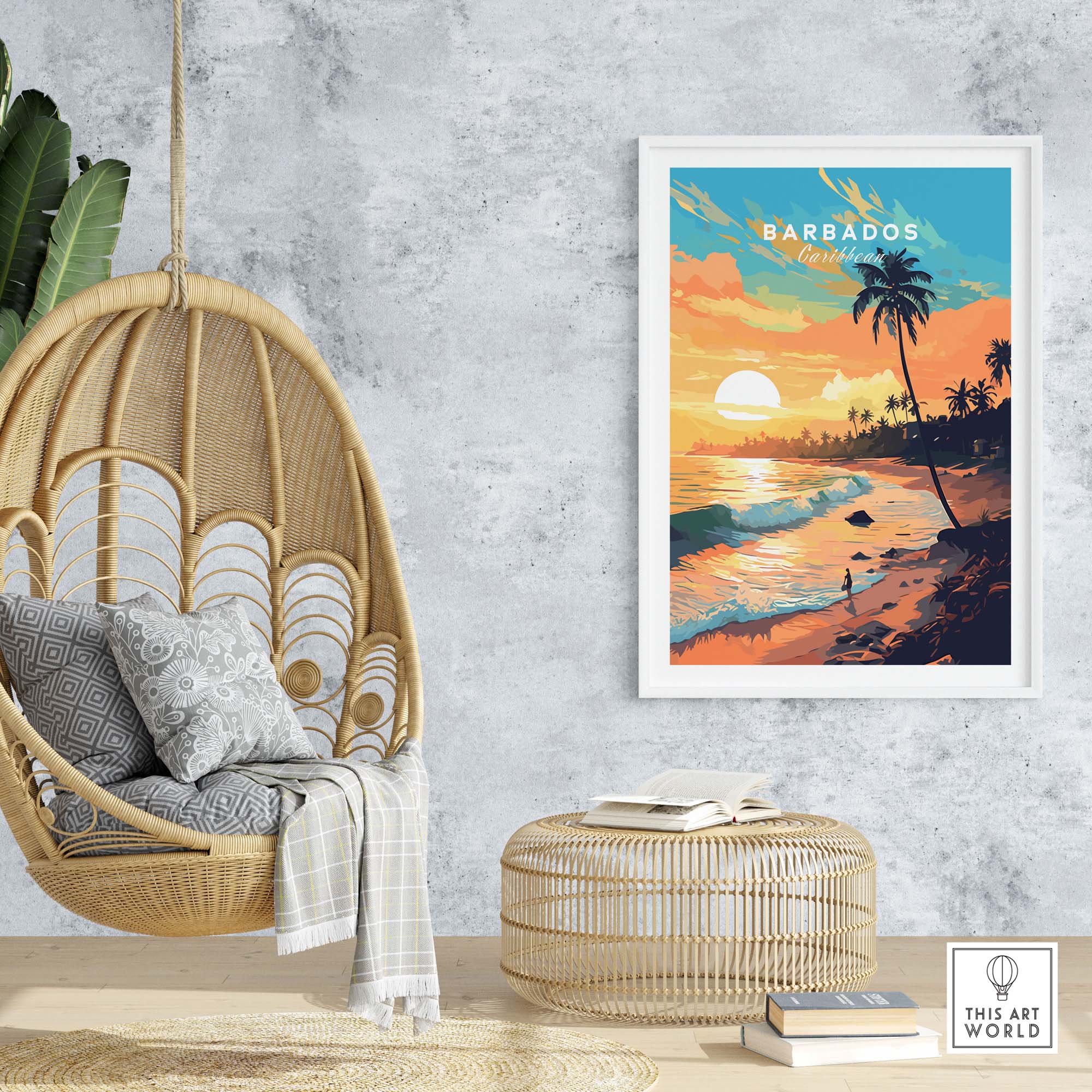 Barbados Poster Sunset Beach