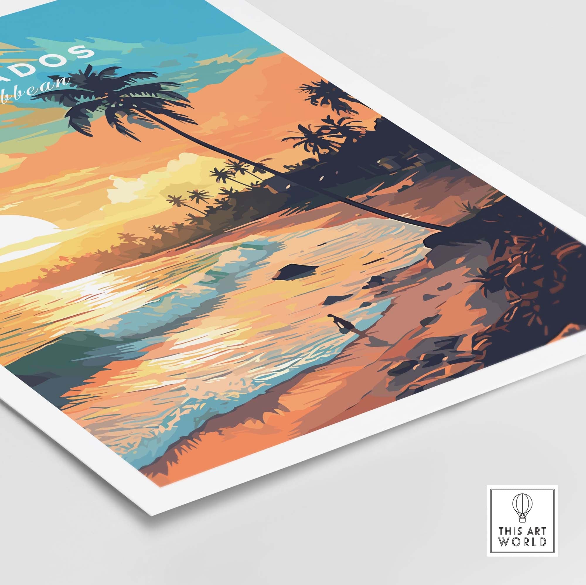 Barbados Poster Sunset Beach