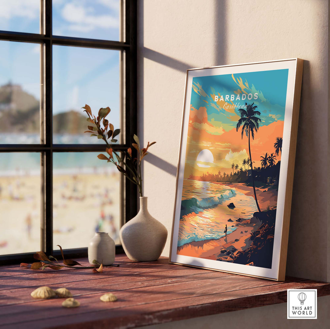 Barbados Poster Sunset Beach