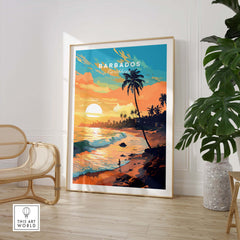 Barbados Poster Sunset Beach