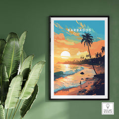 Barbados Poster Sunset Beach