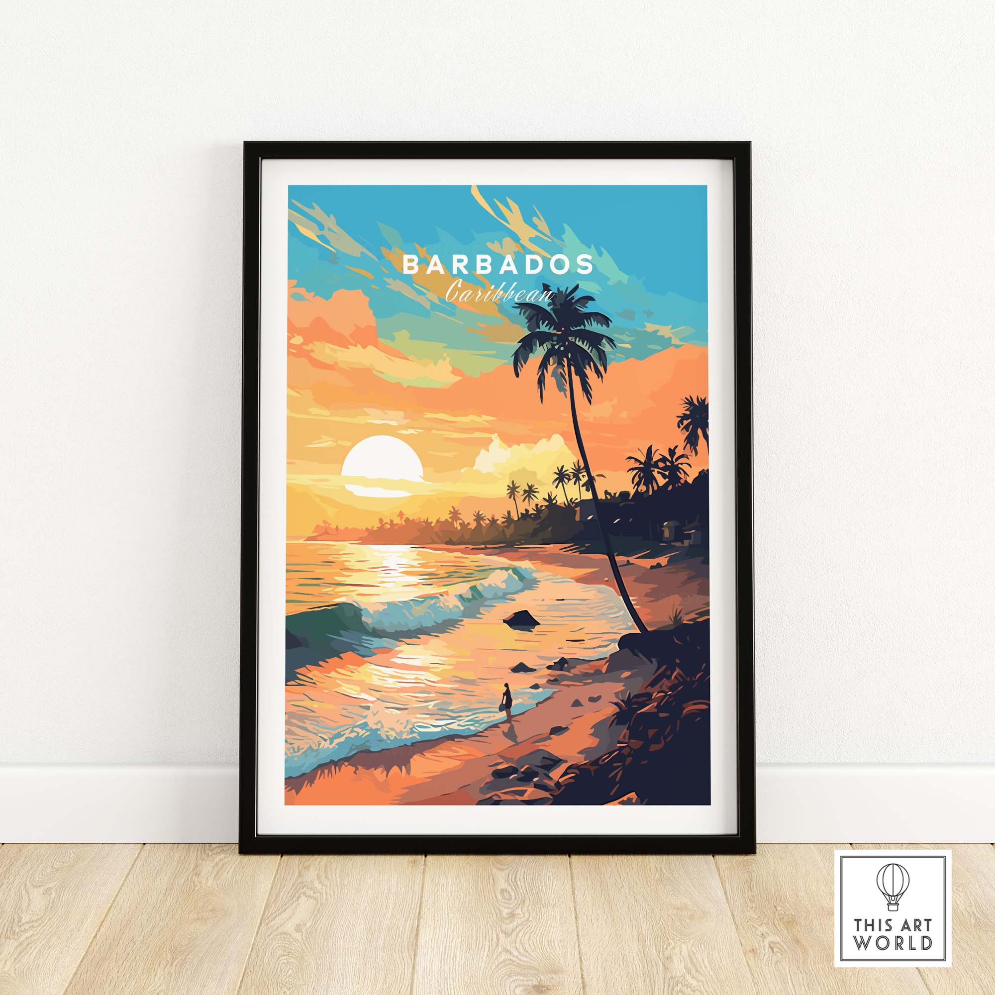 Barbados Poster Sunset Beach
