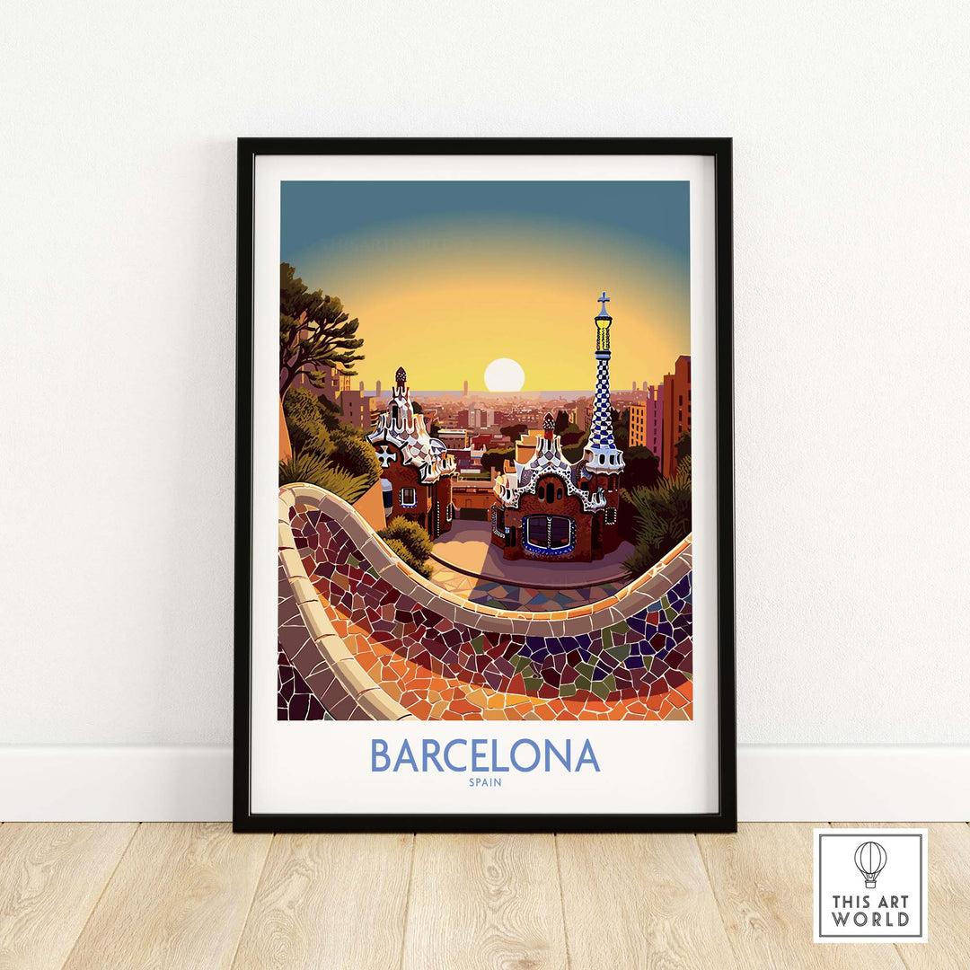 Barcelona Park Guell Poster | Modern Style