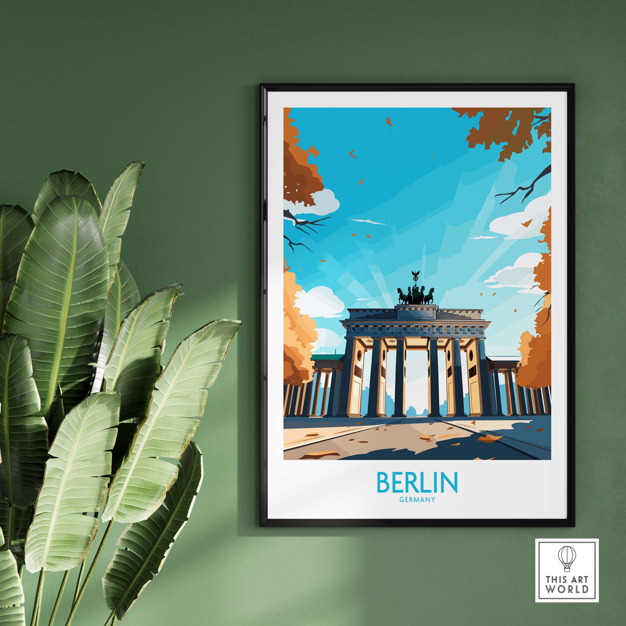 Berlin Wall Art Modern featuring Brandenburg Gate, perfect home decor to enhance your living room or bedroom.