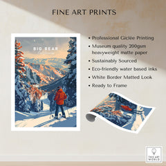 Big Bear Travel Poster - California showcasing stunning landscapes and vibrant colors, perfect for travel lovers.