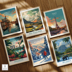 Big Bear Travel Poster - California displayed among other travel posters from various locations.