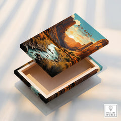 Big Bend National Park canvas print with sunset canyon landscape and river detail