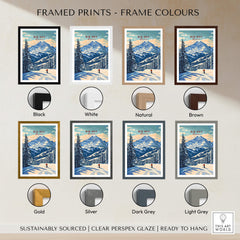 Framed prints of Big Sky Wall Art in various frame colors including black, white, natural, brown, gold, silver, dark grey, and light grey.