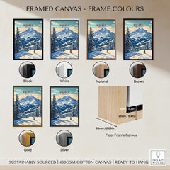 Different frame colors for Big Sky Wall Art including black, white, natural, brown, gold, and silver options.