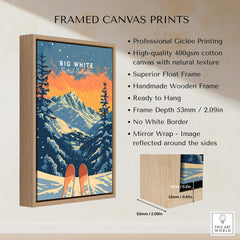 Big White Travel Poster - British Columbia showcasing a beautiful winter landscape and framed canvas print.