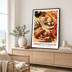Italian Biscotti Kitchen Wall Art - framed artwork living room lifestyle setting