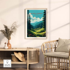 Black Forest Poster Print showcasing Germany's lush landscape, perfect for home decor and travel enthusiasts.