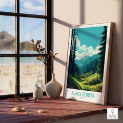 Stunning Black Forest wall art from Germany featuring lush greenery and mountains, perfect for transforming any room.