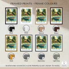 Bocas del Toro travel poster in various frame colors for home decor