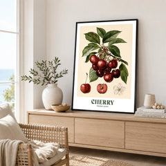 Cherry Botanical Kitchen Wall Art - framed artwork living room lifestyle setting