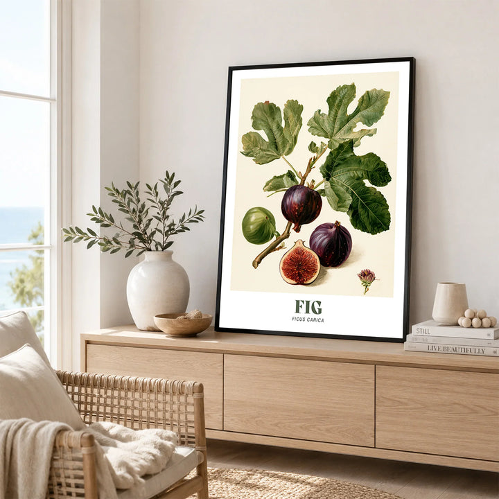 Fig Botanical Kitchen Wall Art - framed artwork living room lifestyle setting
