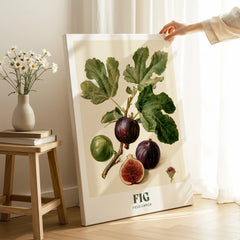 Fig Botanical Kitchen Wall Art - canvas print mirror edge hand holding room setting