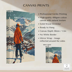 Breckenridge Ski Poster showcased on a high-quality canvas print with professional giclée printing.